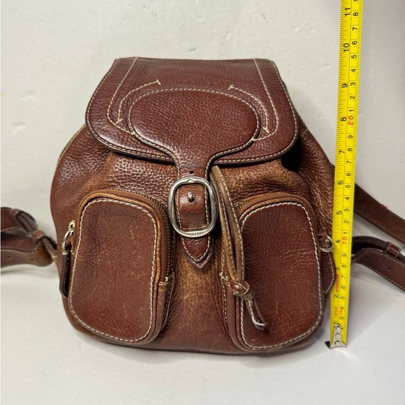 BURBERRY Vintage Brown Leather Small Backpack - Picture 3 of 16